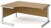 Gentoo Corner Desk with Single Upright Leg 1600 x 1200mm - Oak