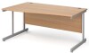 Gentoo Wave Desk with Single Upright Leg 1600 x 990mm - Beech