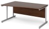 Gentoo Wave Desk with Single Upright Leg 1600 x 990mm - Walnut