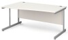 Gentoo Wave Desk with Single Upright Leg 1600 x 990mm - White