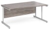 Gentoo Wave Desk with Single Upright Leg 1600 x 990mm - Grey Oak