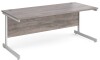 Gentoo Rectangular Desk with Single Cantilever Legs - 1800 x 800mm - Grey Oak