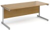 Gentoo Rectangular Desk with Single Cantilever Legs - 1800 x 800mm - Oak