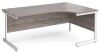 Gentoo Corner Desk with Single Upright Leg 1800 x 1200mm - Grey Oak