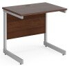 Gentoo Rectangular Desk with Single Cantilever Legs - 800mm x 600mm - Walnut