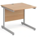 Gentoo Rectangular Desk with Single Cantilever Legs - 800 x 800mm
