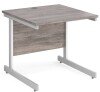 Gentoo Rectangular Desk with Single Cantilever Legs - 800 x 800mm - Grey Oak