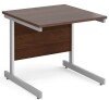 Gentoo Rectangular Desk with Single Cantilever Legs - 800 x 800mm - Walnut