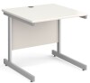 Gentoo Rectangular Desk with Single Cantilever Legs - 800 x 800mm - White