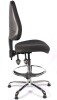 Chilli Chrome High Back Fabric Draughtsman Operator Chair - Charcoal