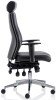 Dynamic Onyx Leather Chair with Headrest - Black