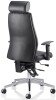 Dynamic Onyx Leather Chair with Headrest - Black