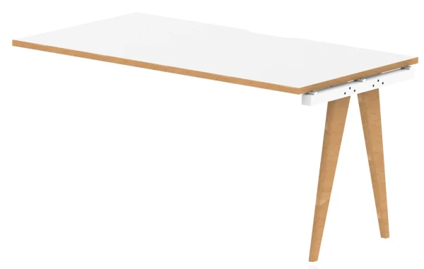 Dynamic Oslo Single Extension Bench Desk Set - 1600 x 800mm - Warm Oak