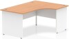 Dynamic Impulse Two-Tone Corner Desk with Panel End Legs - 1800 x 1200mm - Oak