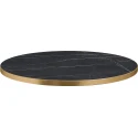 Zap Omega Laminate Marble Round Table Top with Gold Edge - 700mm