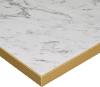 Zap Omega Laminate Marble Square Table Top with Gold Edge - 800 x 800mm - White Marble