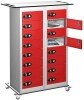 Probe TabBox 16 Compartment Trolley with Standard Plug - 1050 x 800 x 370mm - Red (Similar to BS 04 E53)