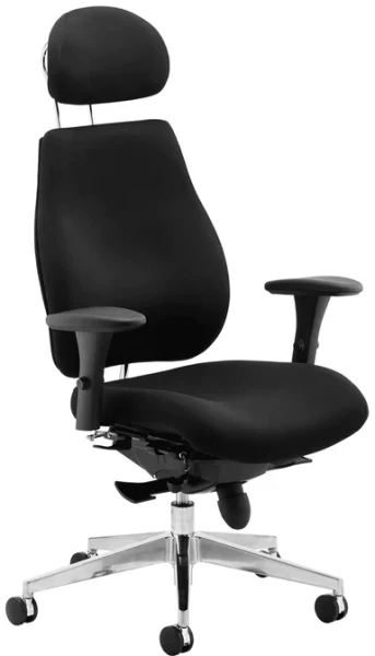Dynamic Chiro Plus 24 Hour Ergo Posture Chair with Headrest - Black