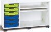 Monarch Premium Mobile 6 Shallow Tray Unit with 2 Shelf Compartment - White