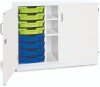 Monarch Premium Static 8 Shallow Tray Unit with 2 Shelf Compartment and Doors - White