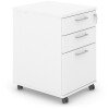 Narbutas Mfc Pedestal, 2 Standard Drawers, 1 File Drawer, Castors, White Mfc, White Type x Handles