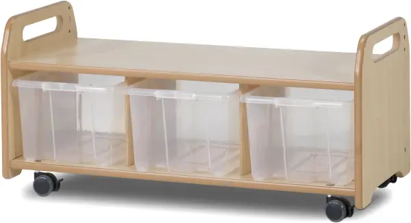 Millhouse Mobile Low Level Unit with 3 Clear Tubs