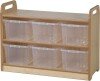 Millhouse Shelf Unit with Display/Mirror Back & 6 Clear Tubs