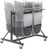 Principal 2600 36 Folding Chairs & 2 Row Trolley Package - Charcoal