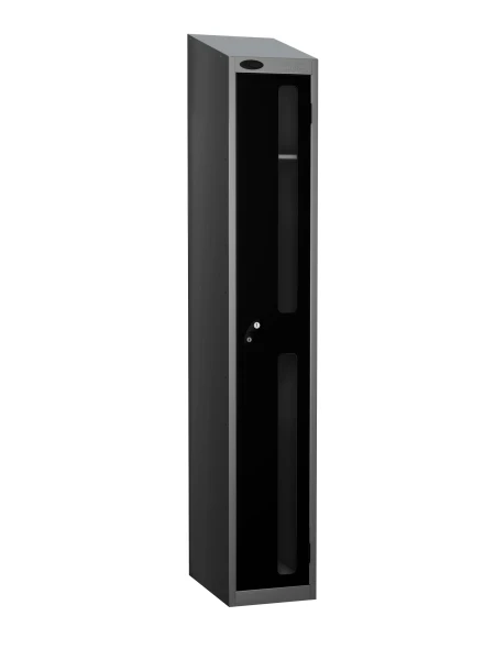 Probe Single Compartment Vision Panel Single Nest Locker - 1780 x 305 x 460mm - Black (RAL 9004)