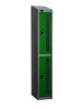 Probe Two Compartment Vision Panel Nest of Three Lockers - 1780 x 915 x 305mm - Green (RAL 6018)