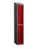 Probe Two Compartment Vision Panel Nest of Two Lockers - 1780 x 610 x 460mm - Red (Similar to BS 04 E53)