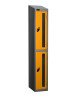 Probe Two Compartment Vision Panel Nest of Three Lockers - 1780 x 915 x 460mm - Yellow (RAL 1004)