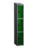 Probe Three Compartment Vision Panel Single Nest Locker - 1780 x 305 x 380mm - Green (RAL 6018)