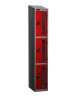 Probe Three Compartment Vision Panel Nest of Two Lockers - 1780 x 610 x 380mm - Red (Similar to BS 04 E53)