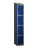 Probe Four Compartment Vision Panel Nest of Two Lockers - 1780 x 610 x 380mm - Blue (Similar to RAL 5019)