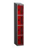 Probe Four Compartment Vision Panel Single Nest Locker - 1780 x 305 x 380mm - Red (Similar to BS 04 E53)