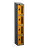 Probe Four Compartment Vision Panel Nest of Two Lockers - 1780 x 610 x 460mm - Yellow (RAL 1004)