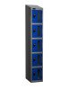 Probe Five Compartment Vision Panel Nest of Three Lockers - 1780 x 915 x 305mm - Blue (Similar to RAL 5019)