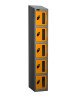 Probe Five Compartment Vision Panel Single Nest Locker - 1780 x 305 x 305mm - Yellow (RAL 1004)