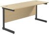 TC Single Upright Rectangular Desk with Single Cantilever Legs - 1800mm x 600mm - Maple (8-10 Week lead time)