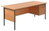 TC Eco 18 Rectangular Desk with Straight Legs and 3 Drawer Fixed Pedestal - 1800mm x 750mm