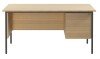 TC Eco 18 Rectangular Desk with Straight Legs and 3 Drawer Fixed Pedestal - 1500mm x 750mm - Sorano Oak