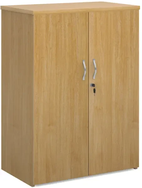 Dams Double Door Cupboard with 2 Shelves - 1090mm High - Oak