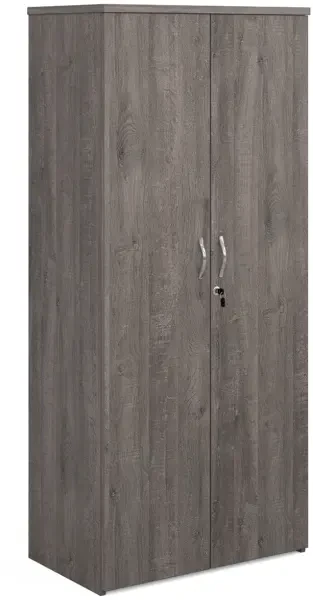 Dams Double Door Cupboard with 4 Shelves - 1790mm High - Grey Oak