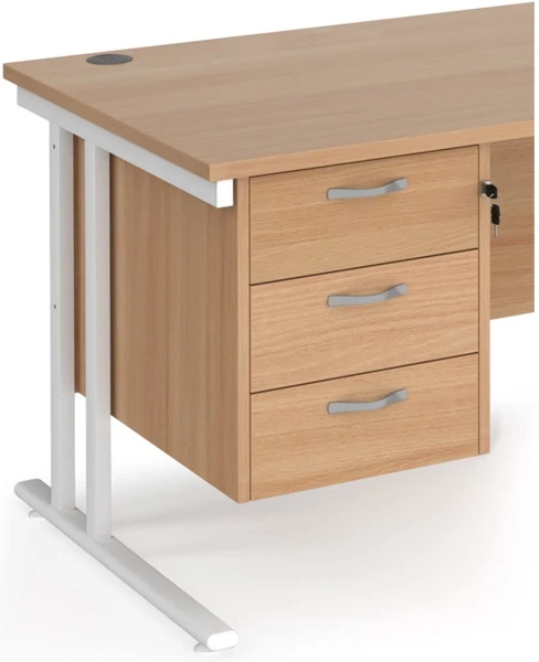 Gentoo 3 Drawer Fixed Pedestal 474 x 416 x 590mm - Beech