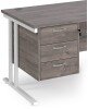 Gentoo 3 Drawer Fixed Pedestal 474 x 416 x 590mm - Grey Oak