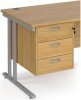 Gentoo 3 Drawer Fixed Pedestal 474 x 416 x 590mm - Oak