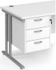 Gentoo 3 Drawer Fixed Pedestal 474 x 416 x 590mm - White