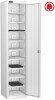 Probe LapBox Single Door 10 Compartment Locker with Charge Socket - 1780 x 380 x 525mm - White (RAL 9016)