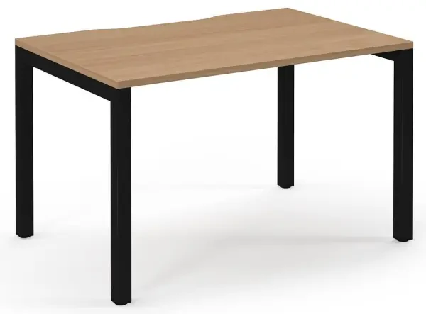 Dams Connex Scalloped 1200 x 800 Single Desk - Beech